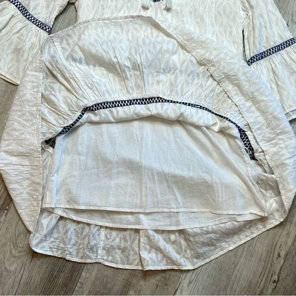 Tommy Bahama Dress Embroidered Tiered Size XS Cotton Tassels Boho Bohemian NWT - Picture 8 of 12